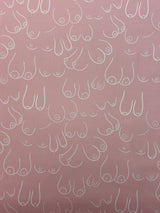 Topless Tatas Print Spandex Fabric - Pink, Black/White, Black/Pink, 58"/60" Width (1 Yard)