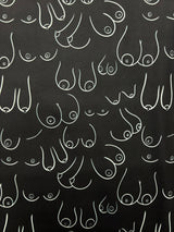 Topless Tatas Print Spandex Fabric - Pink, Black/White, Black/Pink, 58"/60" Width (1 Yard)