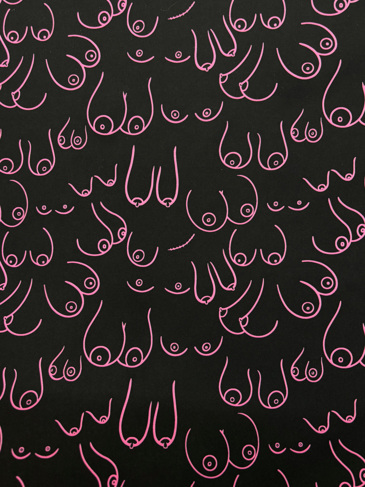 Topless Tatas Print Spandex Fabric - Pink, Black/White, Black/Pink, 58"/60" Width (1 Yard)