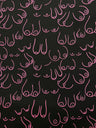Topless Tatas Print Spandex Fabric - Pink, Black/White, Black/Pink, 58"/60" Width (1 Yard)