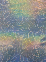 Plentiful Penises Mystique Holographic Spandex Fabric - Black, Blue, 4-Way Stretch, 36" Width (1 Yard)