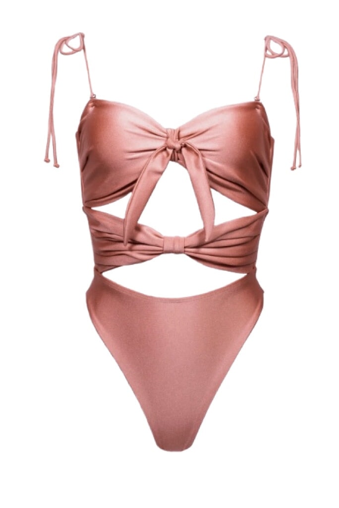 Shiny Nylon Spandex Rusty Rose