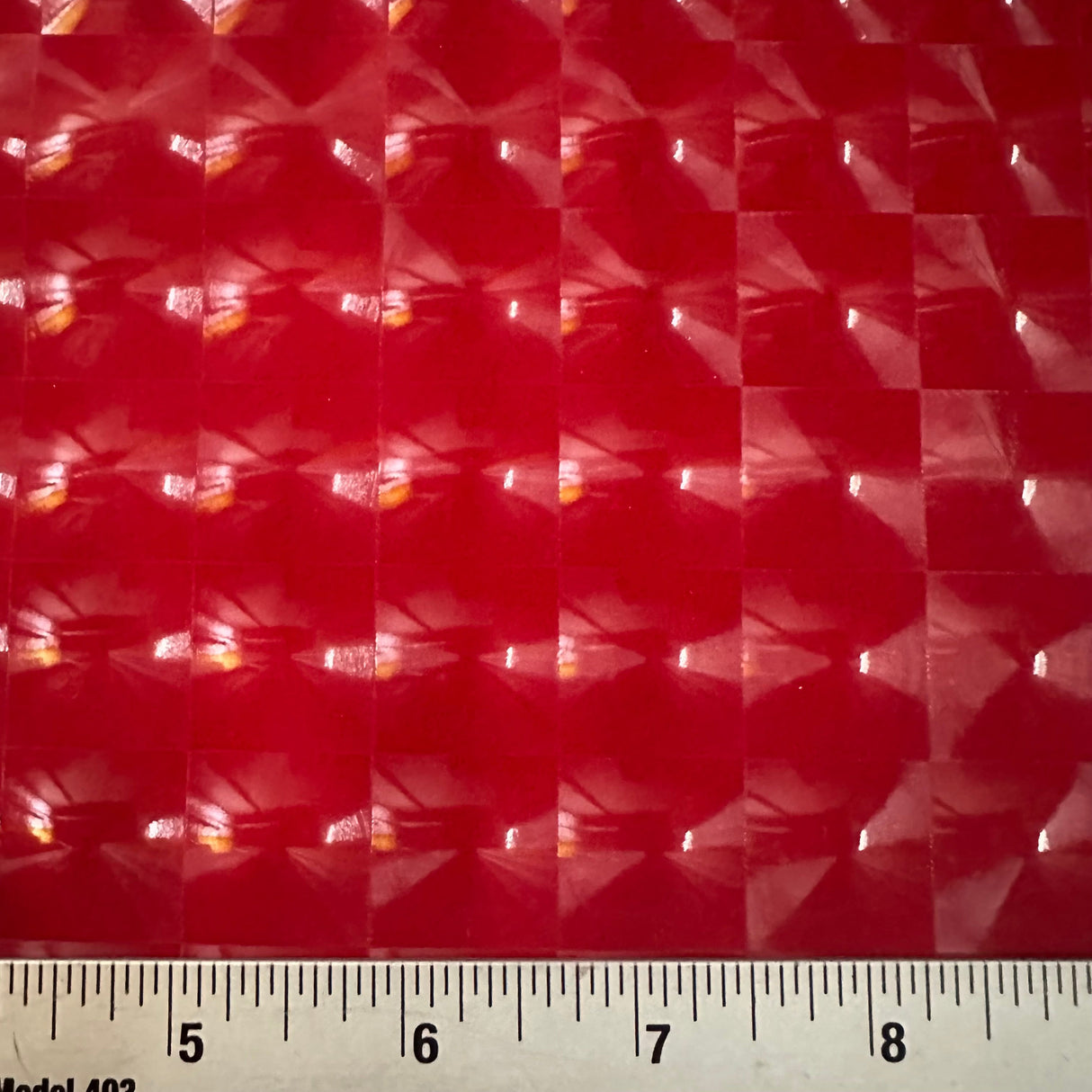 Stretch Vinyl Fabric Square Mirror 60" Red Black White