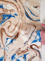 Printed Satin Marble Blue