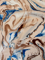 Printed Satin Marble Blue