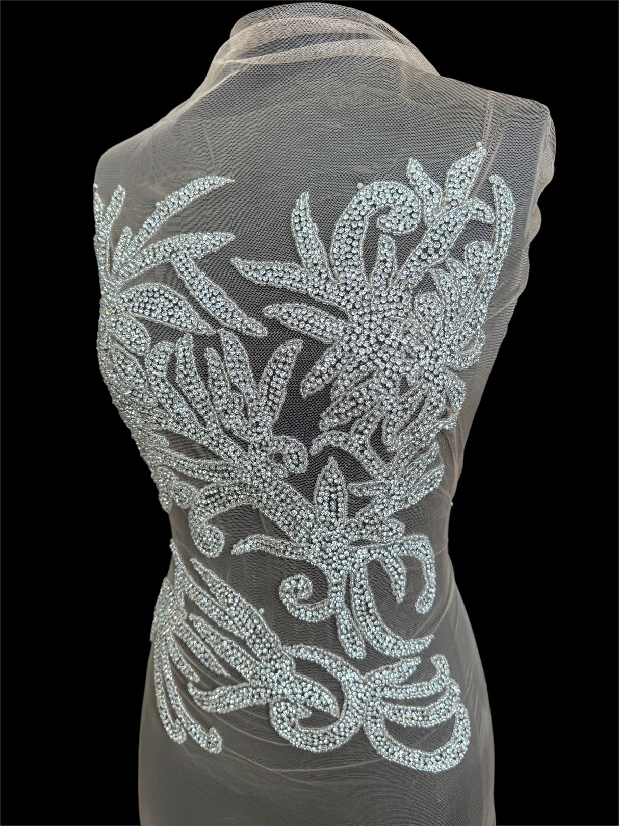 Silver Rhinestone Bodice Applique