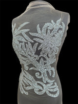 Silver Rhinestone Bodice Applique
