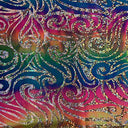 Nylon Spandex Tie Dye Paisley Snake Fabric