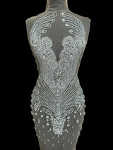 Silver Rhinestone Bodice Applique