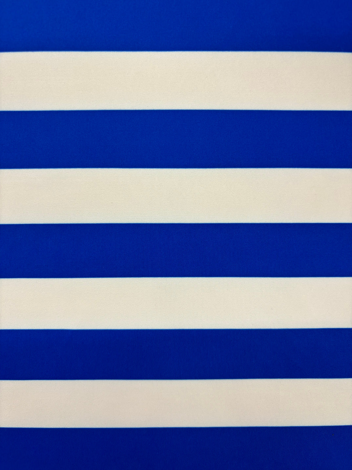 Blue One Inch Striped Spandex Fabric - Blue Horizontal Stripes, 58"/60" Width (1 Yard)