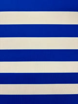 Blue One Inch Striped Spandex Fabric - Blue Horizontal Stripes, 58"/60" Width (1 Yard)