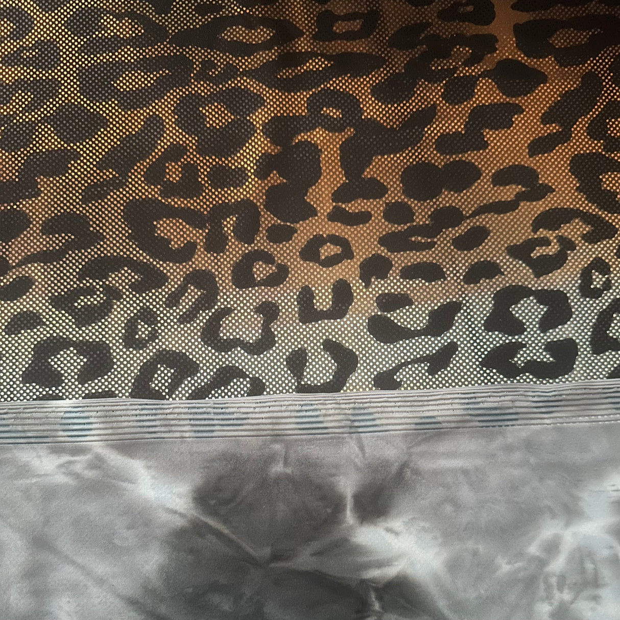 Polyester Spandex Leopard Hologram Tie Dye Fabric