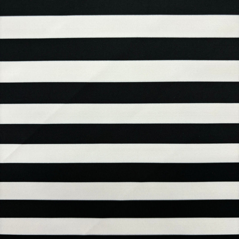 Black One Inch Striped Spandex Fabric - Black And White Stripes, 58/60" Width (Yards)