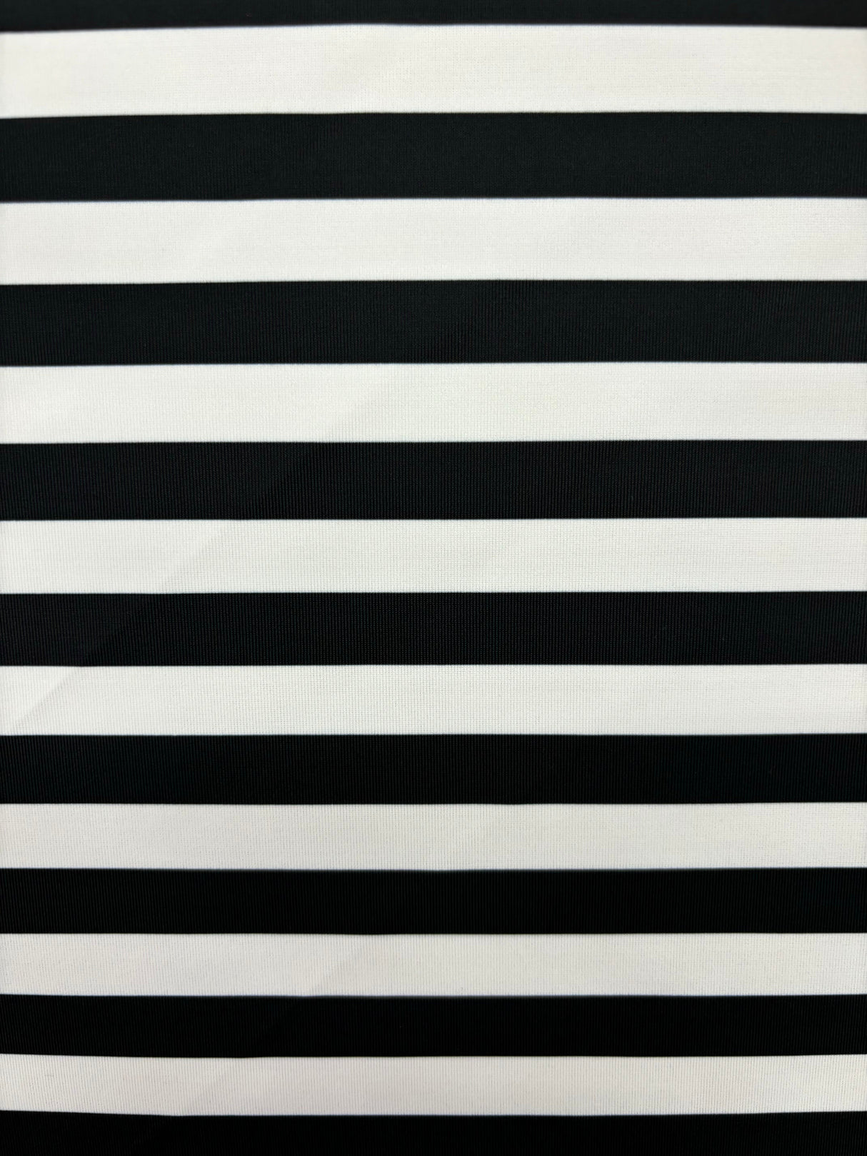 Black One Inch Striped Spandex Fabric - Black And White Stripes, 58/60" Width (Yards)