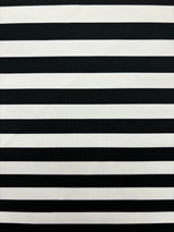 Black One Inch Striped Spandex Fabric - Black And White Stripes, 58/60" Width (Yards)