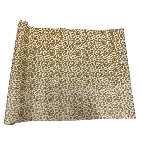Leopard Print Glitter Canvas Vinyl Fabric - Leopard Print, 56/58" Width (1 Yard)