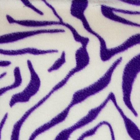 Purple & White Zebra Fleece Fabric