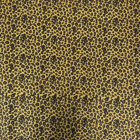 Leopard Print Glitter Canvas Vinyl Fabric - Leopard Print, 56/58" Width (1 Yard)