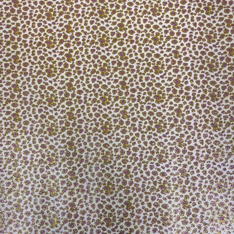 Leopard Print Glitter Canvas Vinyl Fabric - Leopard Print, 56/58" Width (1 Yard)