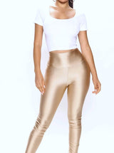 Shiny Nylon Spandex Taupe