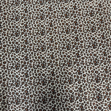 Leopard Print Glitter Canvas Vinyl Fabric - Leopard Print, 56/58" Width (1 Yard)
