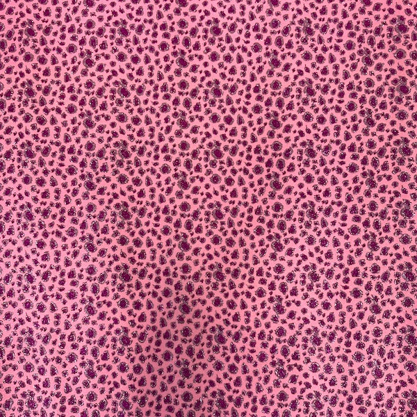 Leopard Print Glitter Canvas Vinyl Fabric