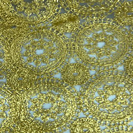 Polyester Galaxy Cord Embroidery Lace Fabric 50" Gold Copper