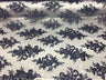 Sequin Lace Fabric With Embroideries On Mesh - 100 Percent Polyester Fabric, Double Scalloped Floral Lace, 51" Width (1 Yard)