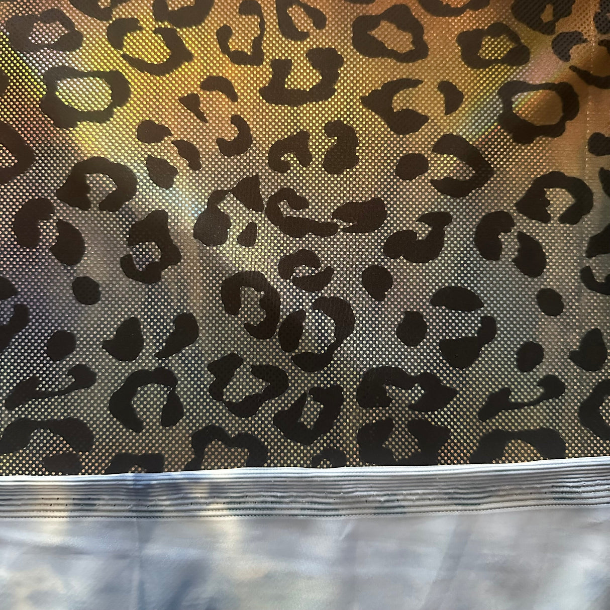 Polyester Spandex Leopard Hologram Tie Dye Fabric