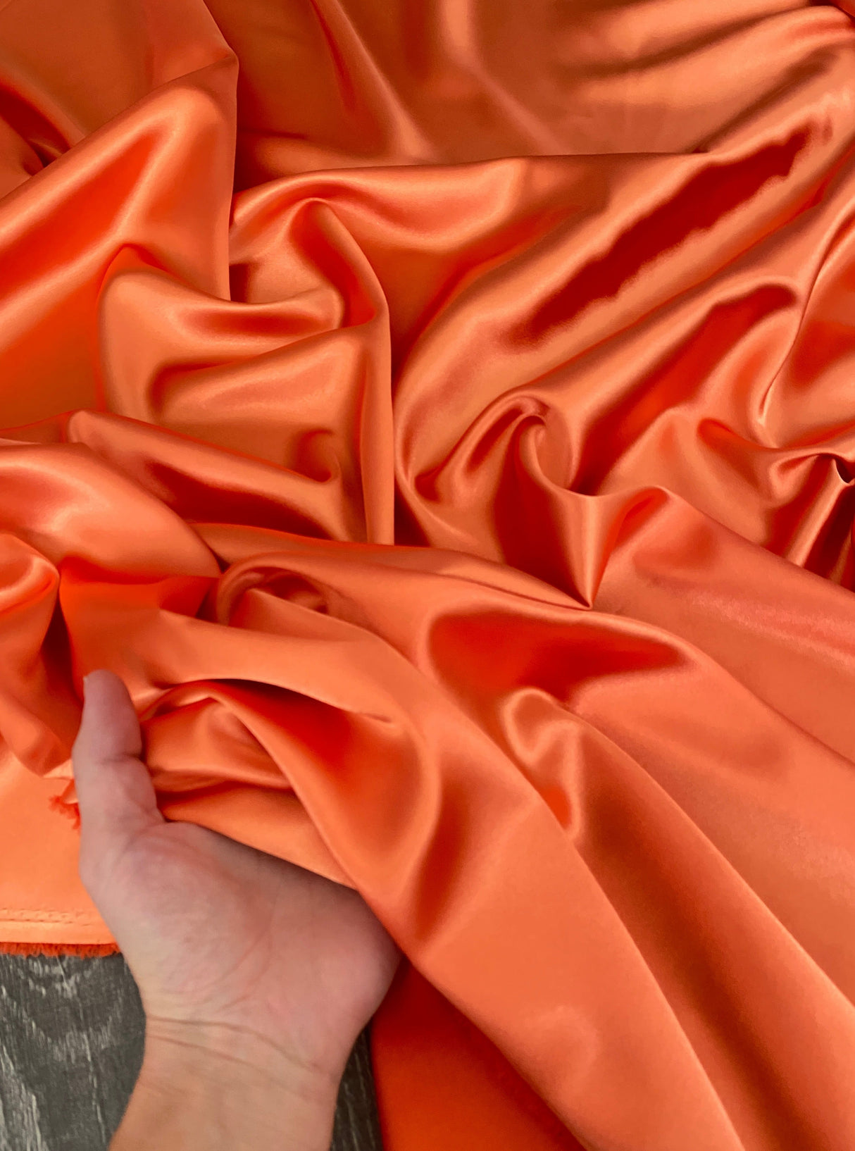 Orange Stretch Satin