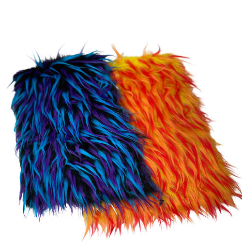 Three Spike Shaggy Faux Fur Fabric - 100 Percent Polyester Fabric, Multi Color Shaggy Texture, 60" Width, 1.5-2" Pile Length (1 Yard)