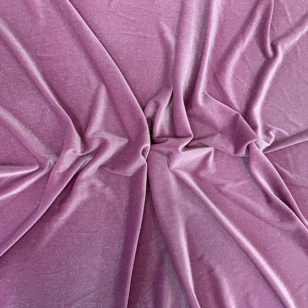 Stretch Velvet Spandex Fabric Misty Glitter