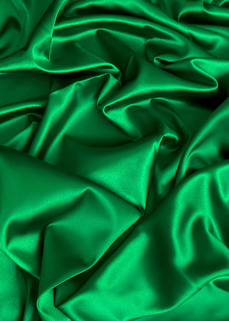 Stretch Silk Charmeuse Kelly Green