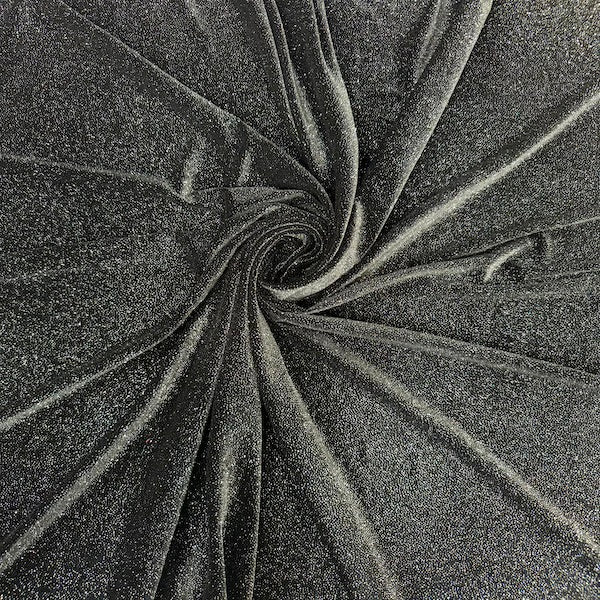 Stretch Velvet Spandex Fabric Misty Glitter