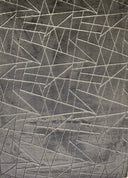 Charcoal Lines Faux Rabbit Touch Rug - Polyester Fabric, Charcoal Lines With Silver Metallic Shimmery Design, 5' X 7' (1 Unit)