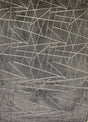 Charcoal Lines Faux Rabbit Touch Rug - Polyester Fabric, Charcoal Lines With Silver Metallic Shimmery Design, 5' X 7' (1 Unit)
