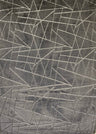 Charcoal Lines Faux Rabbit Touch Rug - Polyester Fabric, Charcoal Lines With Silver Metallic Shimmery Design, 5' X 7' (1 Unit)