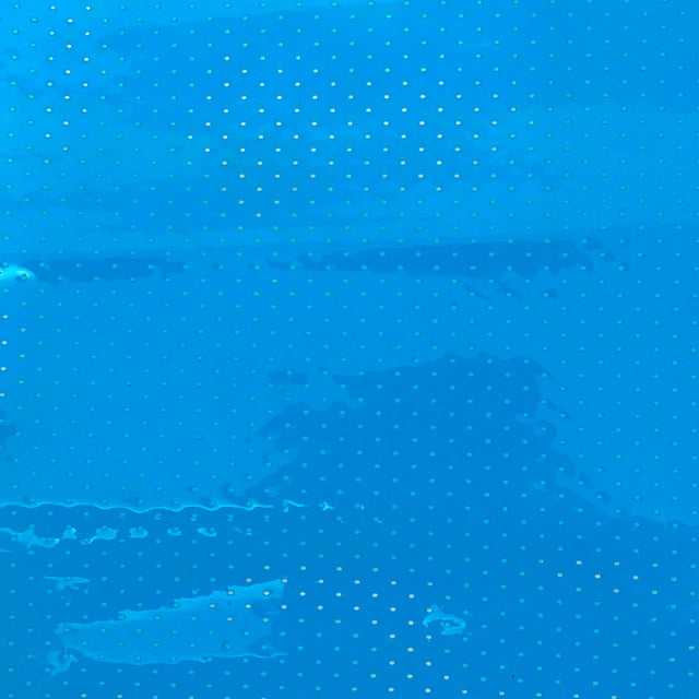Blue 12 Gauge Perforated Tinted Plastic Vinyl Fabric,