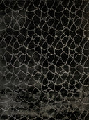 Black Marble With Silver Metallic Shimmery Design Faux Rabbit Touch Rug - Polyester Faux Fur Rug, Black Silver Marble, 7'6" X 10'3", 5' X 7' (1 Piece)