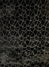 Black Marble With Silver Metallic Shimmery Design Faux Rabbit Touch Rug - Polyester Faux Fur Rug, Black Silver Marble, 7'6" X 10'3", 5' X 7' (1 Piece)