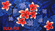 Bula Fiji Turtle Sarong 100 Percent Polyester Fabric - Polynesian Tattoo Background With Floating Sea Turtles And Plumeria Flowers, 72" L X 45" W (1 Piece)