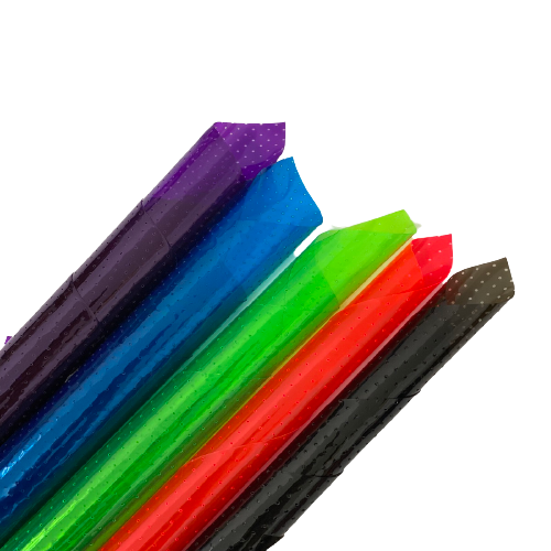 Perforated Tinted PVC Marine Clear Vinyl Fabric - Lime Green, Purple, Blue, Black, Red, 54" Width (1 Yard)