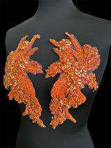 Orange Rhinestone Applique