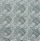 Hibiscus Traditional Polynesian Tattoo Poly Cotton Fabric - Hibiscus Tattoo Pattern, 45" Width, 65% Polyester 35% Cotton (1 Yard)
