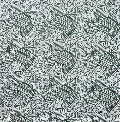 Hibiscus Traditional Polynesian Tattoo Poly Cotton Fabric - Hibiscus Tattoo Pattern, 45" Width, 65% Polyester 35% Cotton (1 Yard)