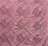 Hibiscus Traditional Polynesian Tattoo Poly Cotton Fabric - Hibiscus Tattoo Pattern, 45" Width, 65% Polyester 35% Cotton (1 Yard)