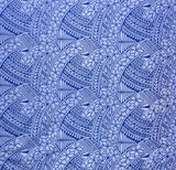 Hibiscus Traditional Polynesian Tattoo Poly Cotton Fabric - Hibiscus Tattoo Pattern, 45" Width, 65% Polyester 35% Cotton (1 Yard)
