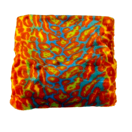 Multicolor Rainbow Leopard Print Faux Fur Fabric - 100% Acrylic Fabric, Multicolor Leopard Print, 62" Width (1 Yard)