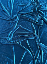 Stretch Velvet Teal Blue