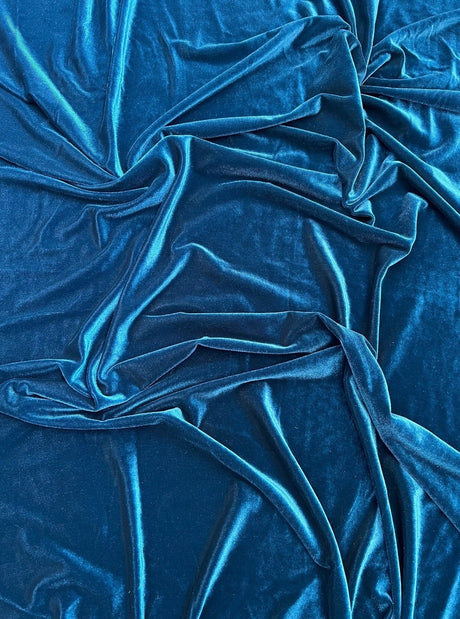 Stretch Velvet Teal Blue